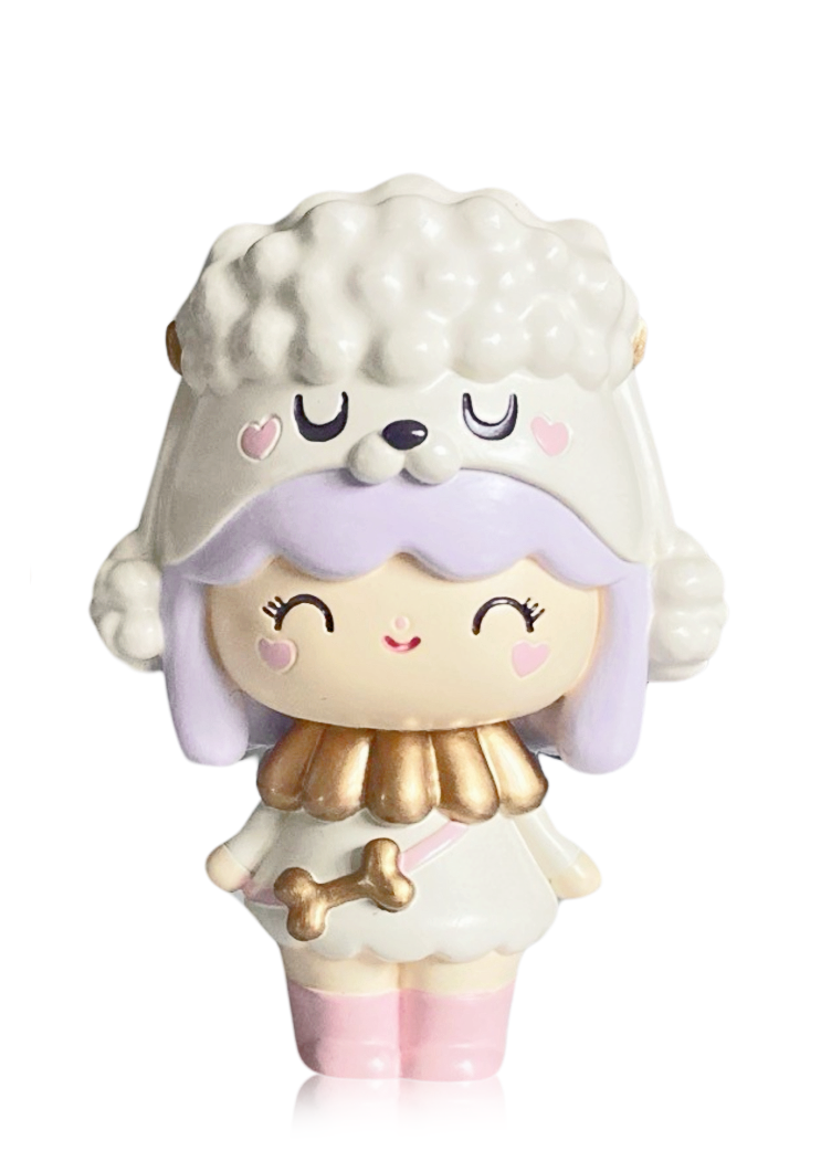 Best Friends - Special Edition Momiji doll with pastel purple hair, poodle hat, and matching dress. Collectible kawaii gift. — Momiji doll