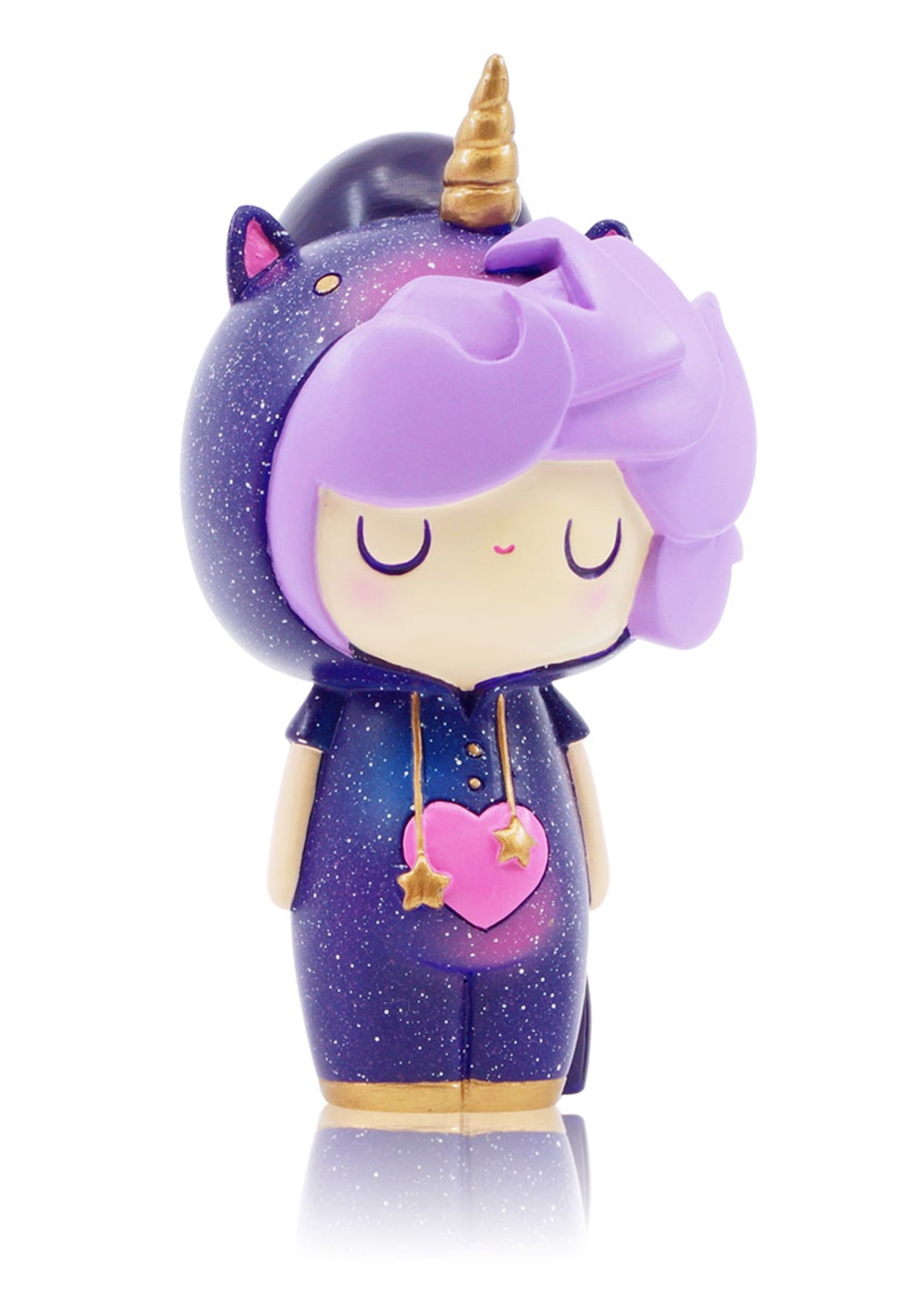 Little Starlight Girl 2021 #015 Momiji doll with purple hair, closed eyes, unicorn hoodie, and kawaii collectible style. — Momiji doll