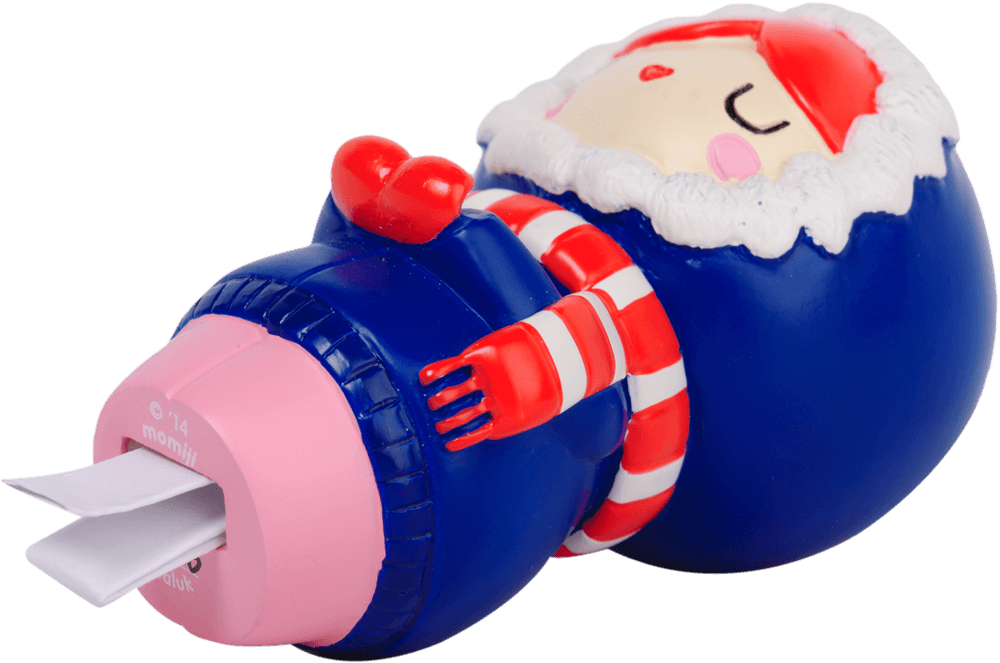 Pipaluk Momiji doll with red hair, striped arms, closed eyes, lying on its back with a secret paper message sticking out. — Momiji doll