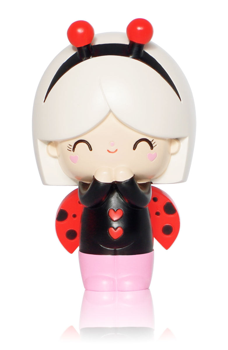 Lucky HN Momiji doll with white hair, red ladybug wings, and heart details; kawaii collectible with message hidden inside. — Momiji doll