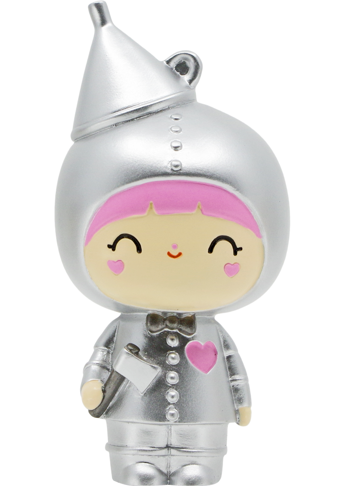 Momiji doll "The Wonderful Wizard of Oz" dressed as Tin Man, with pink hair and heart details. Collectible, holds secret note. — Momiji doll