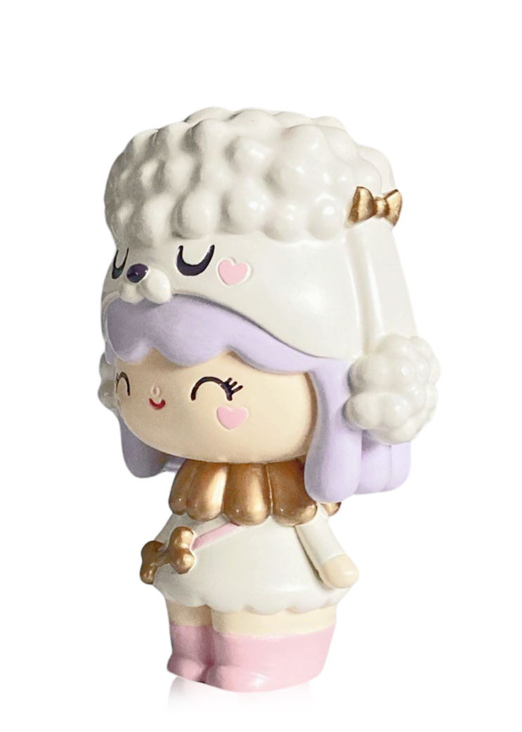 Best Friends - Special Edition Momiji doll with lavender hair, sheep hat, pink boots, and a cheerful smile. — Momiji doll