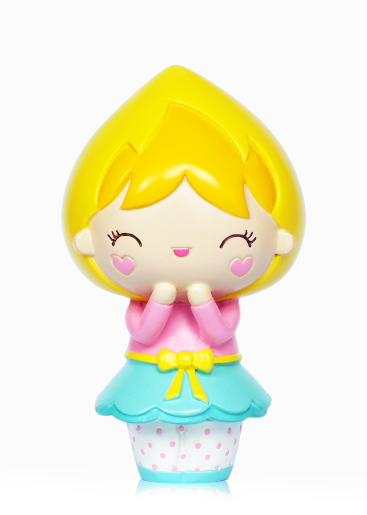 Birthday Girl HN is a Momiji doll with bright yellow hair, pink heart cheeks, and a big cheerful smile. — Momiji doll