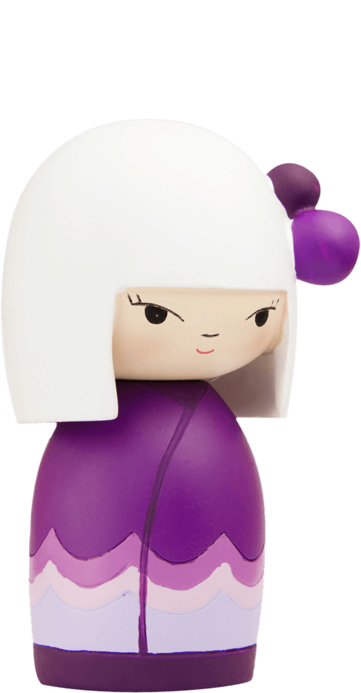 Silly Billy Momiji doll with a kawaii purple outfit, white bob hairstyle, and a purple hair accessory. — Momiji doll