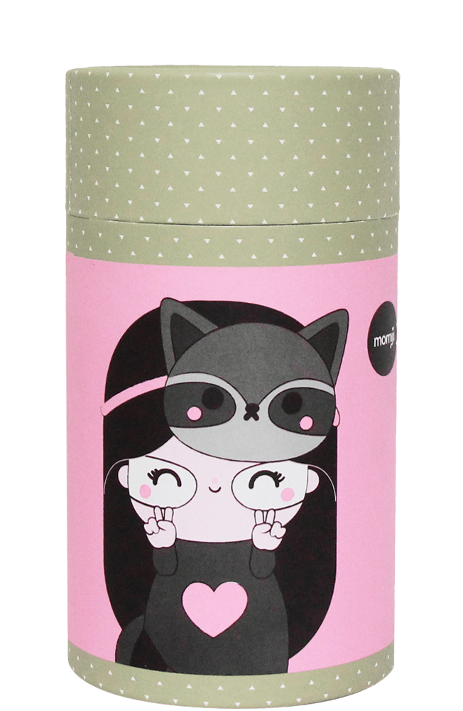 The Rebel HN Momiji doll features a kawaii girl in a cat costume with a green polka-dot lid, inspired by Tokyo street style. — Momiji doll